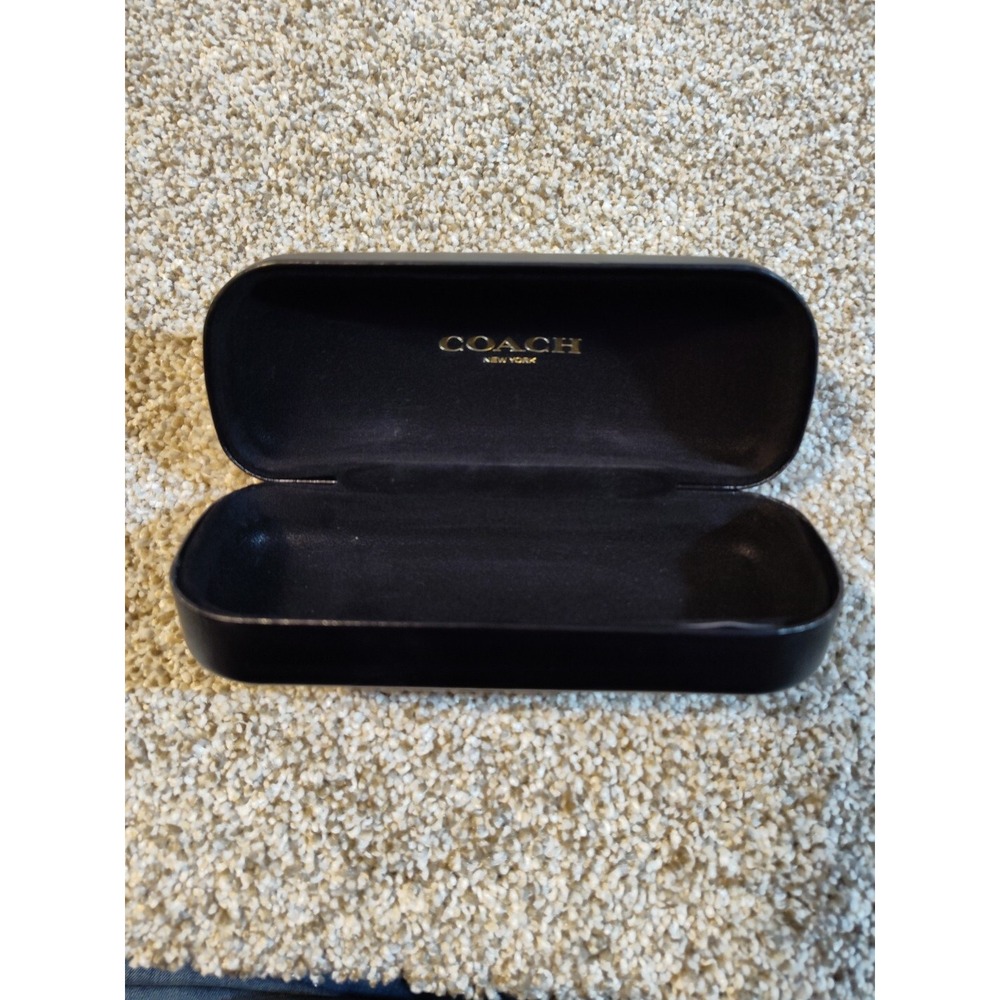 Coach New York Black Eyeglass Case Hard Clamshell Sunglasses Holder Designer